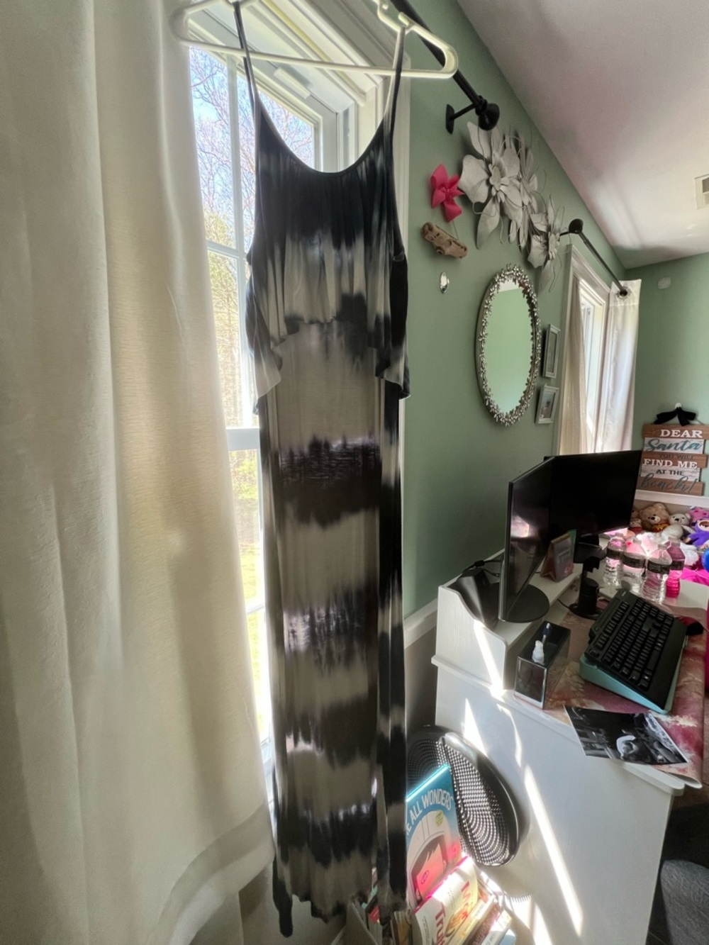 White Mark Navy and white Tie-Dye Maxi Dress